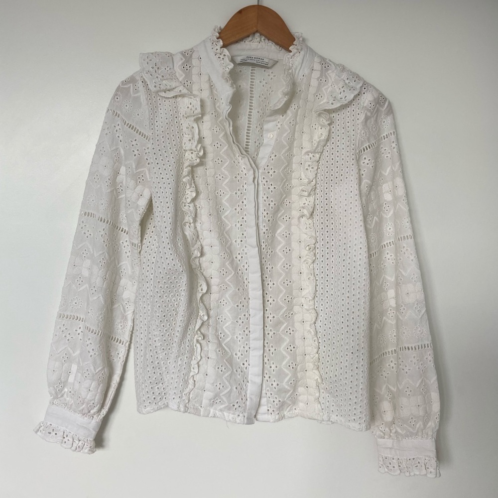 Embroidered Button-Up Top